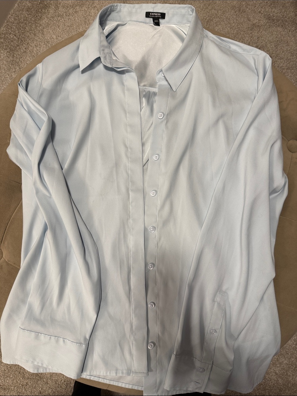 Express woman’s Light Blue relaxed portifino Dress Shirt